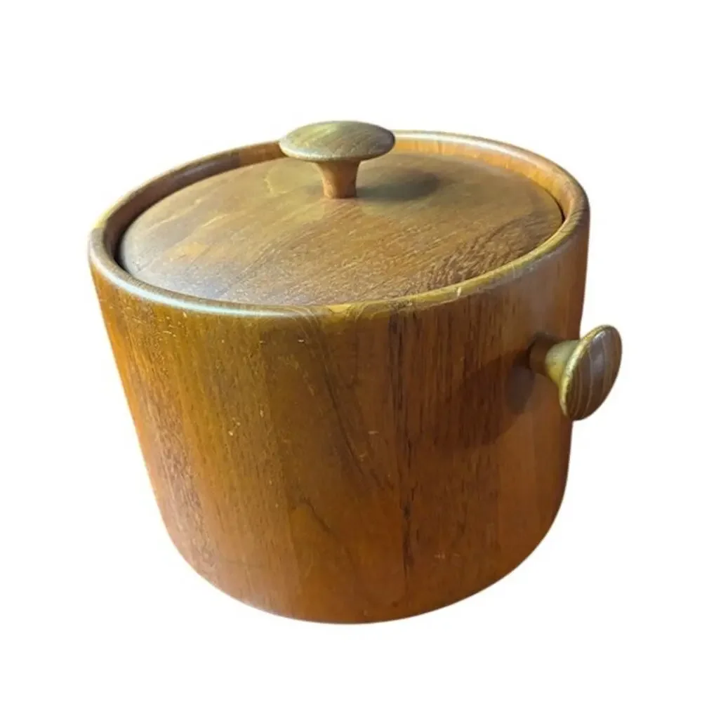 Mid-Century Modern Teak Danish Ice Bucket by Digsmed Denmark 60s Scandinavian